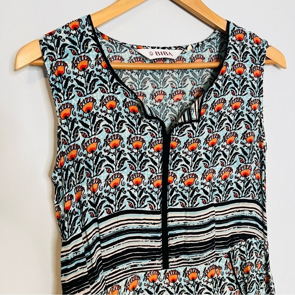 Biba Floral Bohemian-Print Boho Print Sleeveless Maxi Dress. Size Small. - Picture 4 of 14